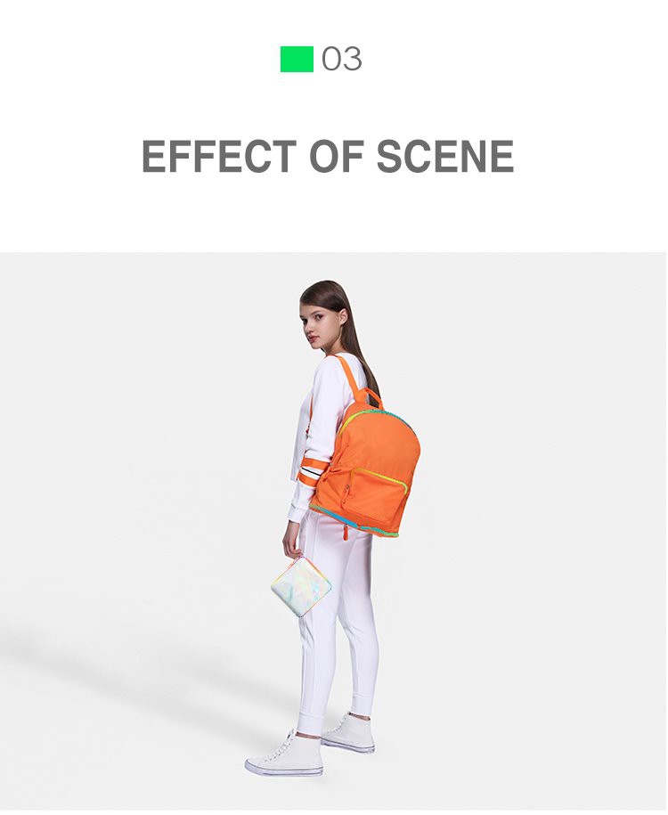 orange backpack purse