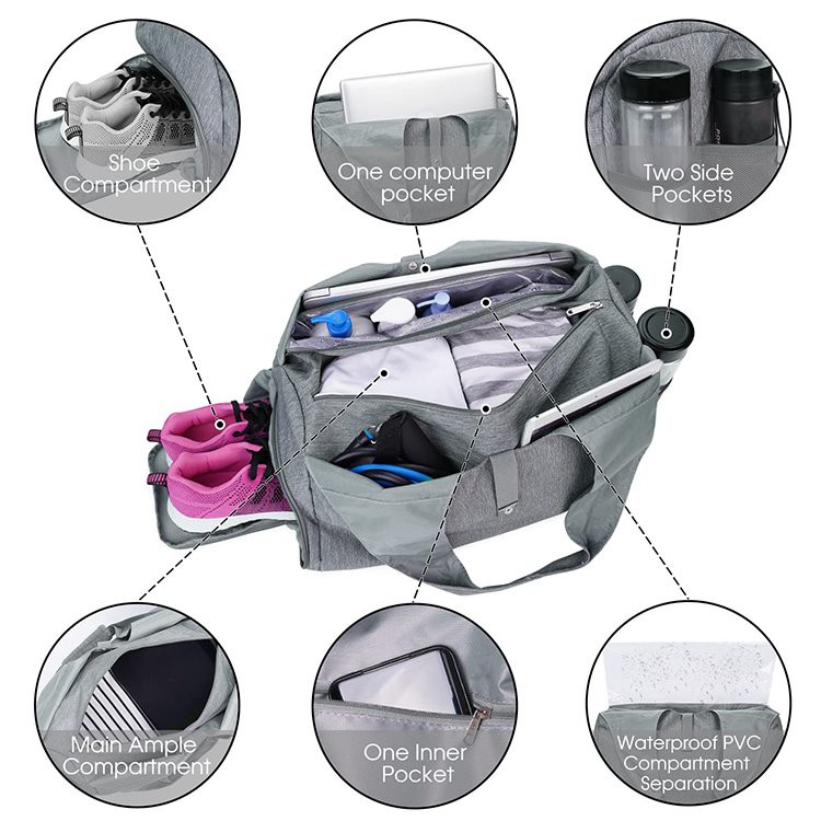 grey designer handbag